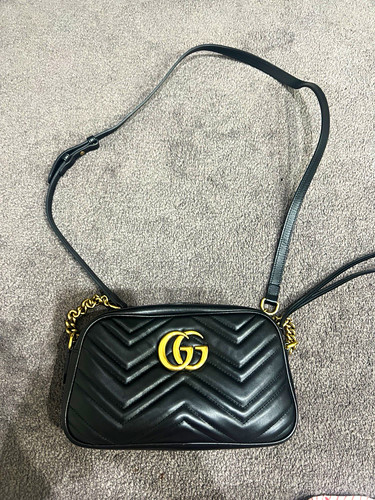 Gucci marmont black leather - gg,