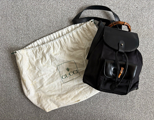 Gucci black nylon leather - gucci, &