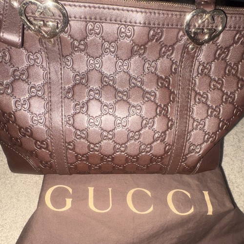 Gucci brown embossed tote - gucci,