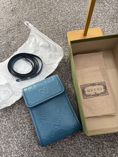 Gucci blue tennis embossed - gucci,