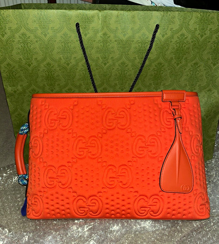 Gucci orange leather logo - gucci,