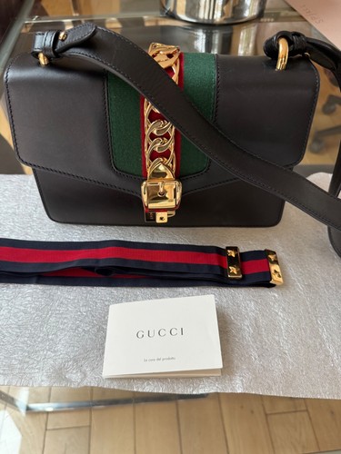 Gucci black sylvie leather - sylvie,